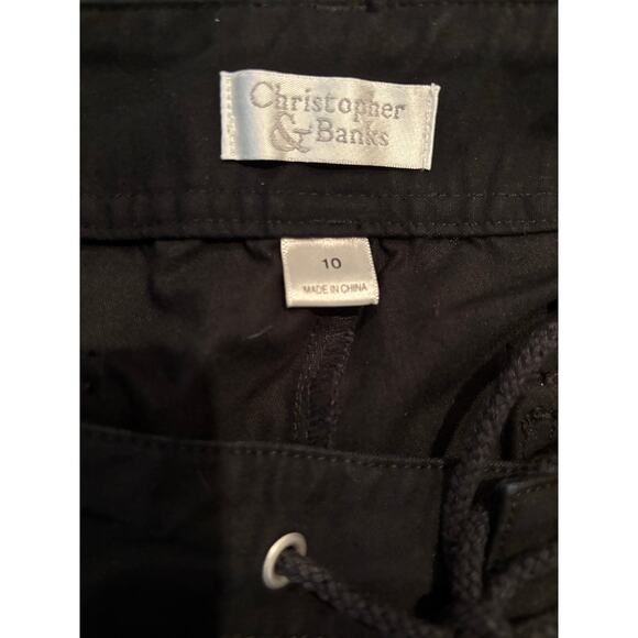 Women's Christopher & Banks Black Cargo Capri Pants Cotton, Size 10, EUC - Picture 5 of 5
